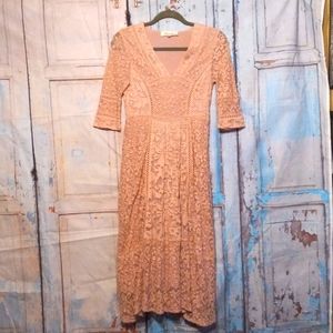 Lacy, dusty-pink dress